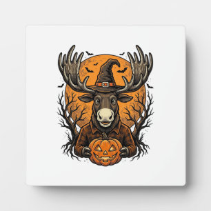 Plaque Photo Chemise vintage Halloween Moose Pumpkin Sorcière C