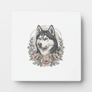 Plaque Photo Chemise vintage Husky Floral Portrait Design_1