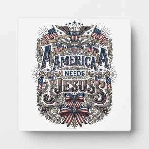 Plaque Photo Chemise Vintage Patriotique America A Besoin De Jé