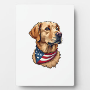 Plaque Photo Chemise Vintage Tête de Golden Retriever Patriotiq