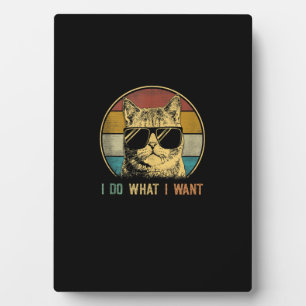 Plaque Photo Chemises de chat pour hommes, Retro Je fais ce que