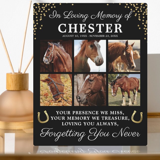 Plaque Photo Cheval personnalisé en souvenir affectueux (Créateur téléchargé)