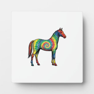 Plaque Photo Cheval Tie Dye Gravure Vintage Art Vectoriel