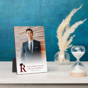 Plaque Photo Chevalet de remise de diplômes moderne avec monogr