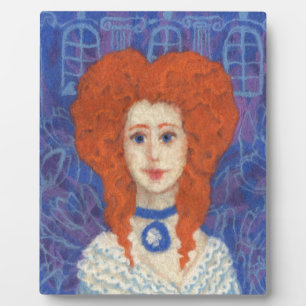 Plaque Photo Cheveux rouges, fille gingembre rococo fibre art b