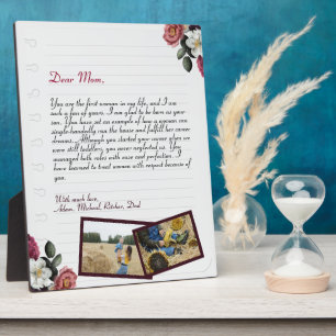 Plaque Photo Chic Personalized Love Letter Handwritten & Photo 