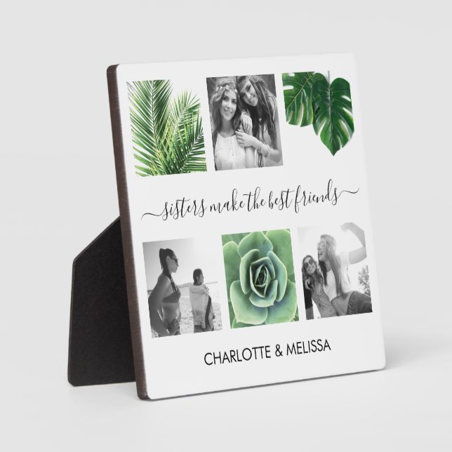 Plaque Photo Chic soeurs blanc photo collage (Recto)