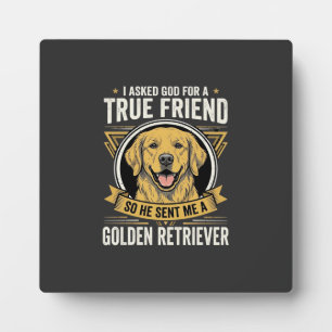 Plaque Photo Chien Ami Véritable Golden Retriever