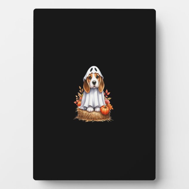 Plaque Photo Chien beagle Halloween Costume Fête Fantôme Long S (Devant)