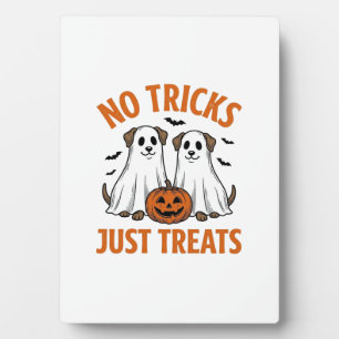 Plaque Photo Chien fantôme drôle Halloween pas de tours juste d