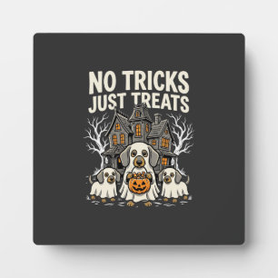 Plaque Photo Chien Mignon Halloween Pas de Farces Rien que des