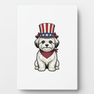 Plaque Photo Chien Patriotique Gravure Vintage Design Vectoriel