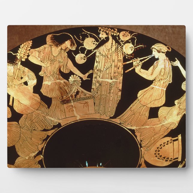 Plaque Photo Chien rouge grenier kylix représentant Dionysos et (Devant)