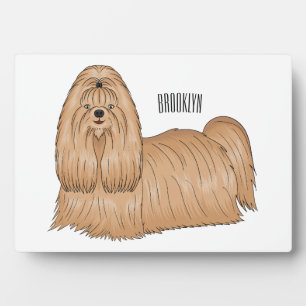 Plaque Photo Chih tzu long cheveux dessin de chien