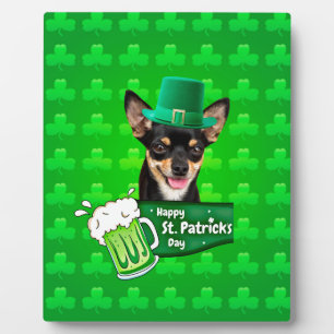 Plaque Photo Chihuahua Chien Chiot Chiot St. Patrick's Day Clov