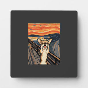 Plaque Photo Chihuahua Cri Expressionniste Art Chien_1