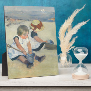 Plaque Photo Children Playing on the Beach