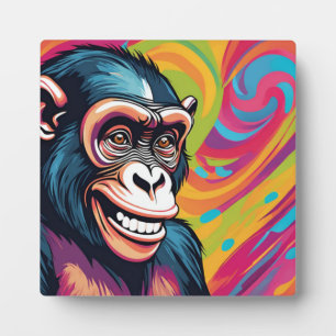 Plaque Photo Chimpanzé fou mignon