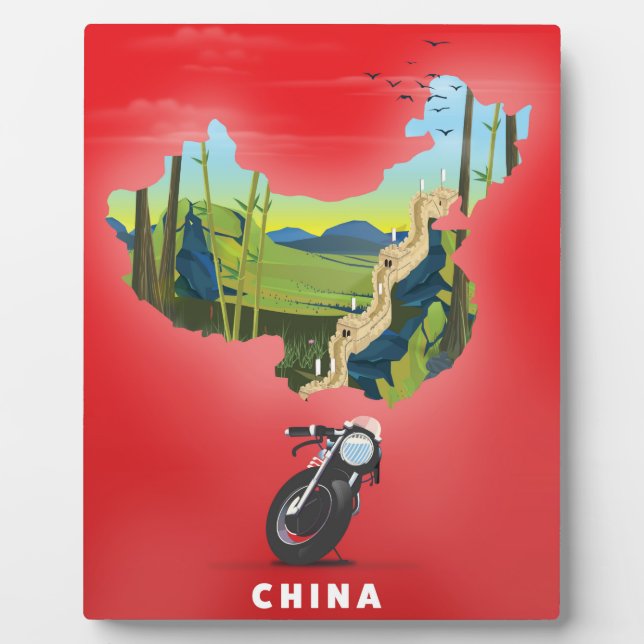 Plaque Photo Chine Carte illustrée affiche de voyage (Devant)