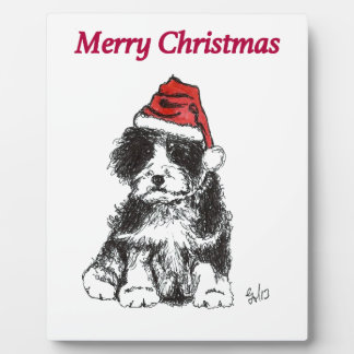 Plaque Photo Chiot de Noël