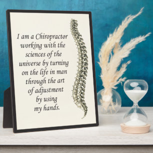 Plaque Photo Chiropractic Adjustment by Hand Easel