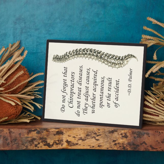Plaque Photo Chiropratique Ajustement Palmer Citation Easel (Côté)