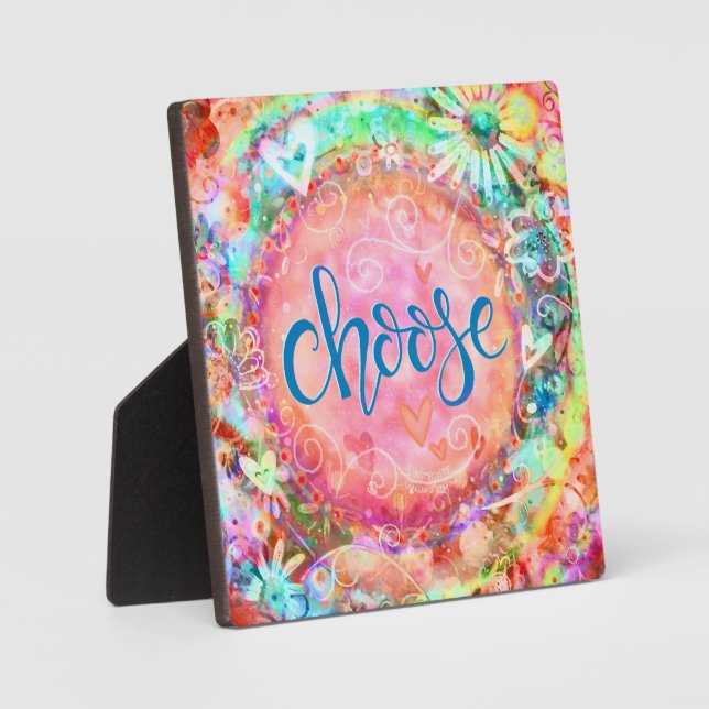 Plaque Photo Choisissez Pretty Pink Pastel Inspiration Easel (Recto)