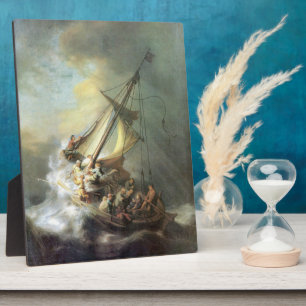 Plaque Photo Christ in a storm on the sea of Galilee -Rembrandt