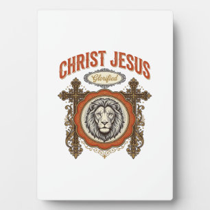 Plaque Photo Christ Jésus Lion Vintage Foi