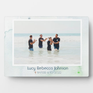 Plaque Photo Christian Baptême cadeau commémoratif Océan bleu