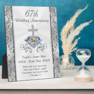Plaque Photo Christian Personalized, 67th Anniversary Gift