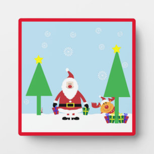 PLAQUE PHOTO CHRISTMAS PÈRE NOËL SCENE