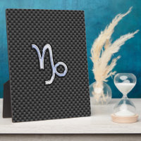 Chrome comme Capricorn Zodiac Sign on Carbon Fiber