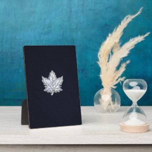 Plaque Photo Chrome comme feuille d'érable sur l'impression de 