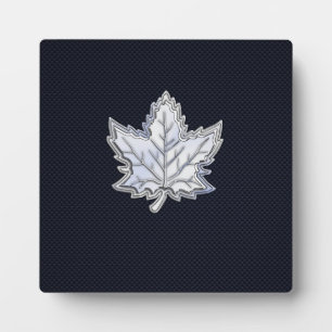 Plaque Photo Chrome Comme Maple Leaf Fibres de carbone Impressi