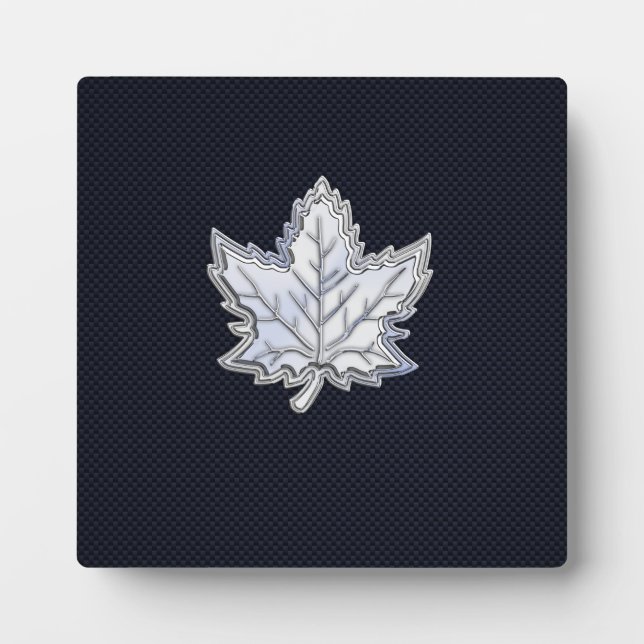 Plaque Photo Chrome Comme Maple Leaf Fibres de carbone Impressi (Devant)