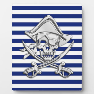 Plaque Photo Chrome comme Pirate sur les rayures de marine