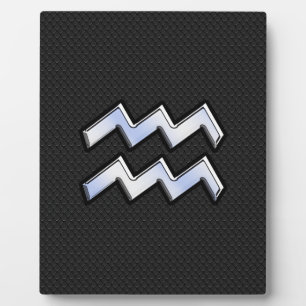 Plaque Photo Chrome moderne comme Aquarius Zodiac Connexion Sna