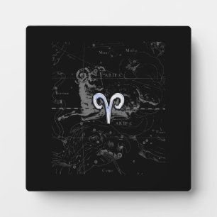 Plaque Photo Chrome Style Aries Zodiac Connexion Hevelius