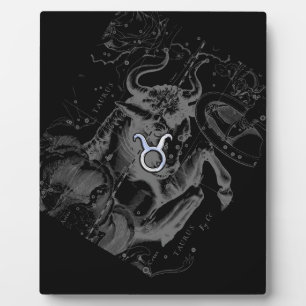 Plaque Photo Chromique Taurus Zodiac on Hevelius Black