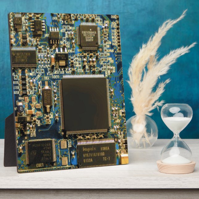 Plaque Photo Circuit imprimé bleu macro | Photo de PCB (Côté)