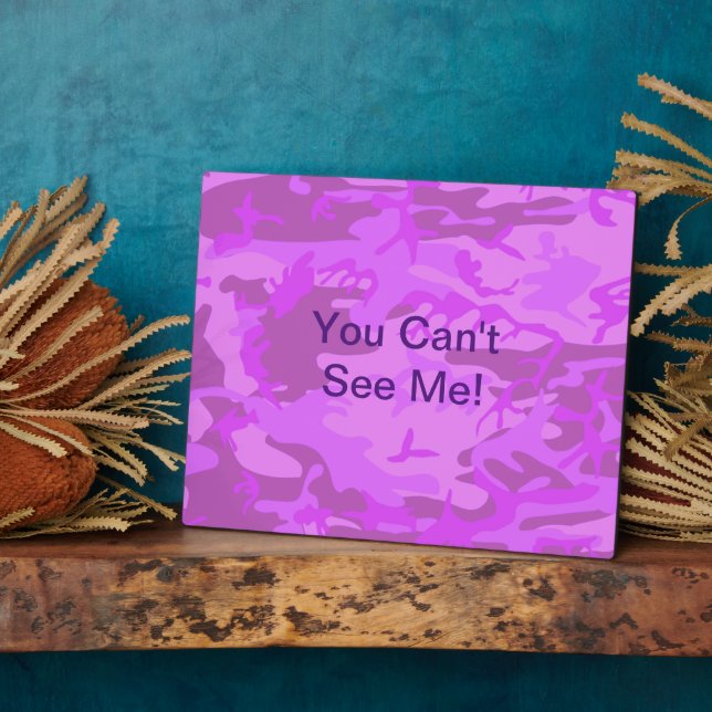 Plaque Photo Citation amusante Camouflage violet clair (Côté)
