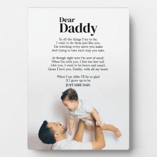 Plaque Photo Citation de Fête des pères mignonne de Son