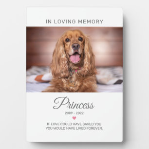 Plaque Photo Citation de souvenir de mémorial d'animal de compa