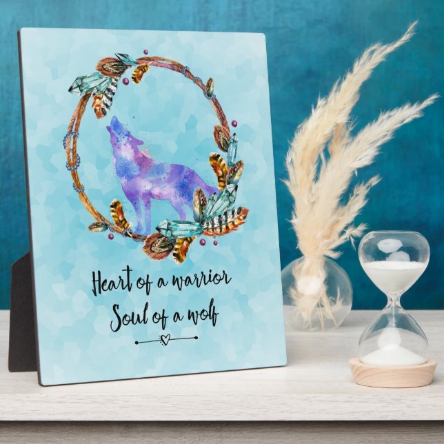 Plaque Photo Citation de typographie avec le loup sauvage dans  (Côté)