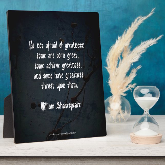 Plaque Photo Citation de William Shakespeare - Grandeur (Côté)