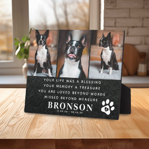 Plaque Photo Citation et collage photo mémorial de perte d'anim