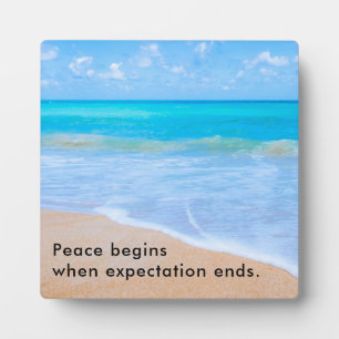 Plaque Photo Citation inspirante avec scène de plage tropicale