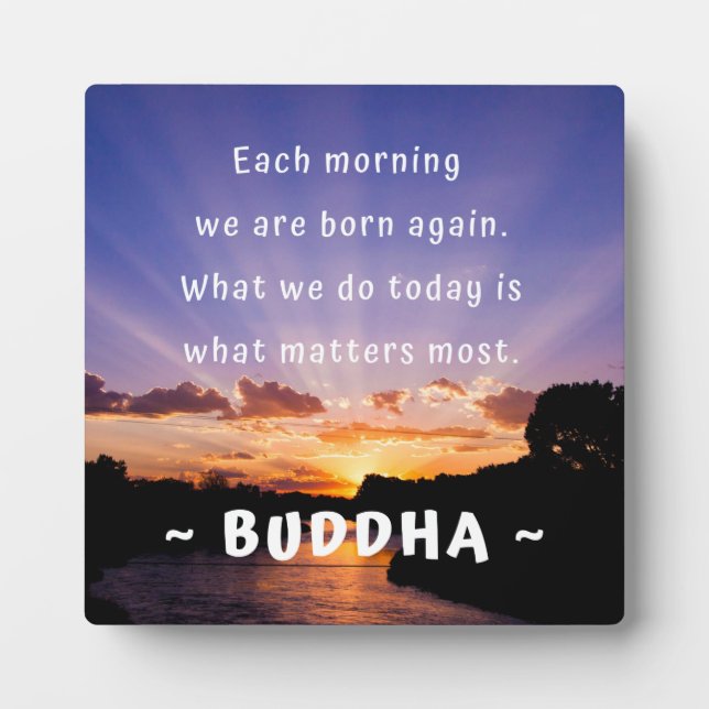 Plaque Photo Citation Inspirationnelle du matin du Bouddha (Devant)