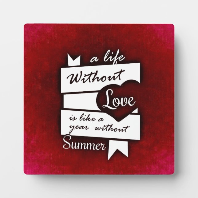Plaque Photo Citation inspirée sur l'amour sur un Arrière - pla (Devant)